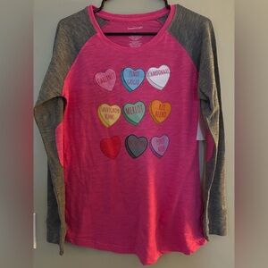 Pink and Gray Wine 🍷 Conversation Hearts Long Sleeve Shirt M L XL